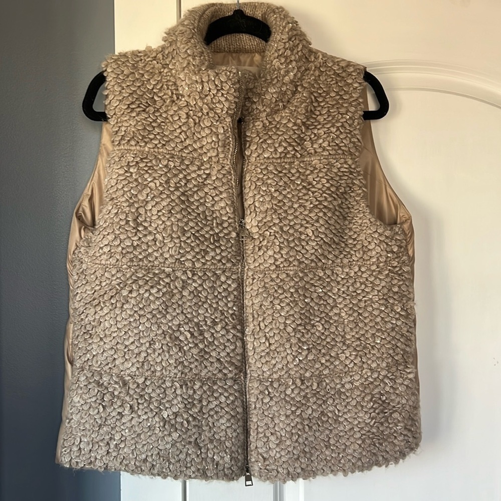 D. Exterior Wool Alpaca Sherpa Sequin Vest Made in Italy